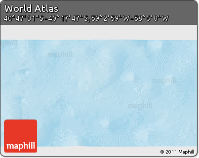 Physical 3D Map of the Area around 40° 32' 39" S, 58° 34' 30" W