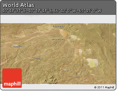 Satellite 3D Map of the Area around 40° 32' 39" S, 66° 13' 29" W
