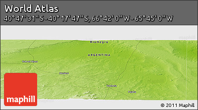 Physical Panoramic Map of the Area around 40° 32' 39" S, 66° 13' 29" W