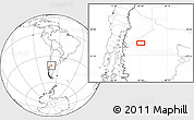 Blank Location Map of the area around 40° 32' 39" S, 69° 37' 30" W