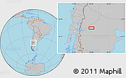 Gray Location Map of the area around 40° 32' 39" S, 69° 37' 30" W
