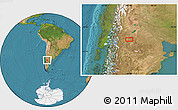 Satellite Location Map of the area around 40° 32' 39" S, 69° 37' 30" W