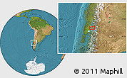 Satellite Location Map of the area around 40° 32' 39" S, 72° 10' 30" W