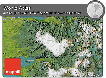 Satellite Map of the Area around 40° 32' 39" S, 72° 10' 30" W