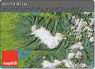Satellite Map of the Area around 40° 32' 39" S, 72° 10' 30" W