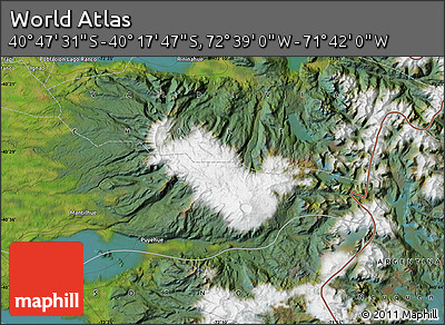 Satellite Map of the Area around 40° 32' 39" S, 72° 10' 30" W