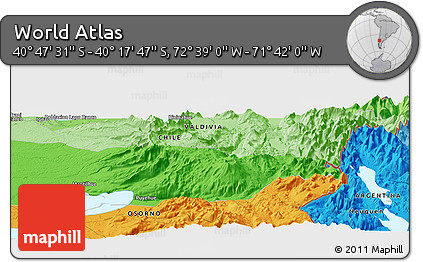 Political Panoramic Map of the Area around 40° 32' 39" S, 72° 10' 30" W