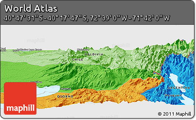 Political Panoramic Map of the Area around 40° 32' 39" S, 72° 10' 30" W