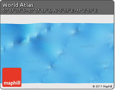 Shaded Relief 3D Map of the Area around 40° 32' 39" S, 76° 34' 29" E