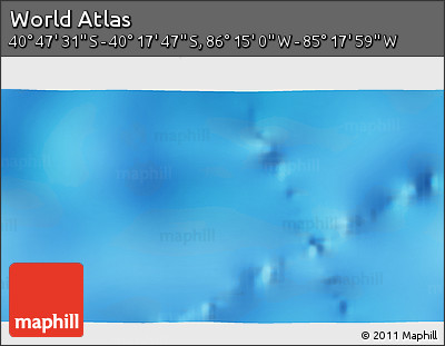 Physical 3D Map of the Area around 40° 32' 39" S, 85° 46' 30" W