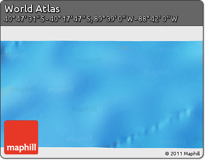 Physical 3D Map of the Area around 40° 32' 39" S, 89° 10' 30" W
