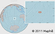 Gray Location Map of the area around 40° 32' 39" S, 91° 1' 30" E, hill shading