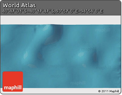 Satellite 3D Map of the Area around 40° 32' 39" S, 94° 25' 30" E