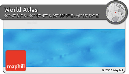Physical Panoramic Map of the Area around 40° 32' 39" S, 96° 7' 30" E