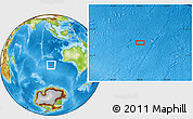 Physical Location Map of the area around 40° 32' 39" S, 98° 40' 30" E