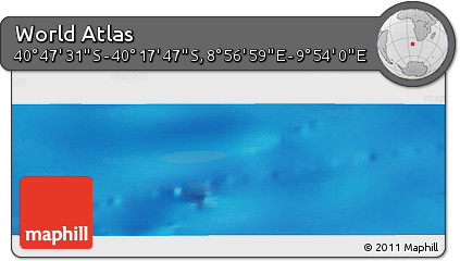 Physical Panoramic Map of the Area around 40° 32' 39" S, 9° 25' 30" E
