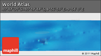 Physical Panoramic Map of the Area around 40° 32' 39" S, 9° 25' 30" E
