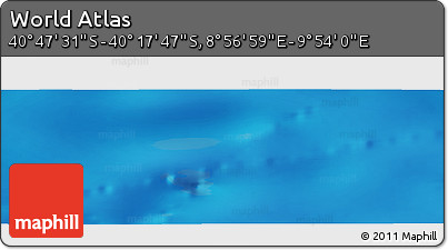 Physical Panoramic Map of the Area around 40° 32' 39" S, 9° 25' 30" E