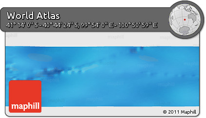 Physical Panoramic Map of the Area around 40° 59' 12" S, 100° 22' 30" E