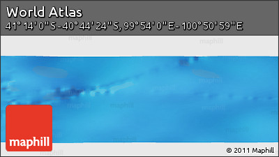 Physical Panoramic Map of the Area around 40° 59' 12" S, 100° 22' 30" E