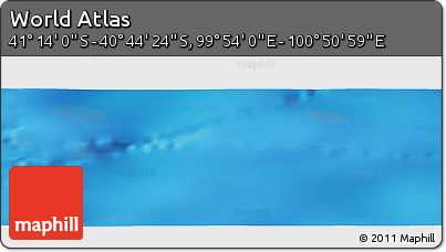 Physical Panoramic Map of the Area around 40° 59' 12" S, 100° 22' 30" E