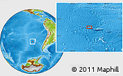 Physical Location Map of the area around 40° 59' 12" S, 100° 13' 29" W