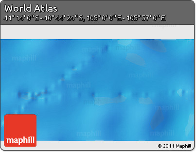Physical 3D Map of the Area around 40° 59' 12" S, 105° 28' 29" E