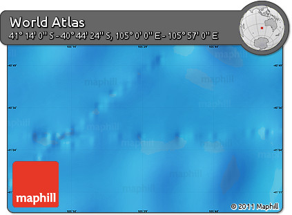 Physical Map of the Area around 40° 59' 12" S, 105° 28' 29" E