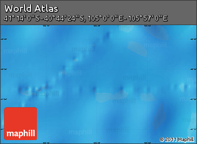 Physical Map of the Area around 40° 59' 12" S, 105° 28' 29" E