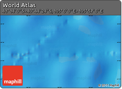 Physical Map of the Area around 40° 59' 12" S, 105° 28' 29" E