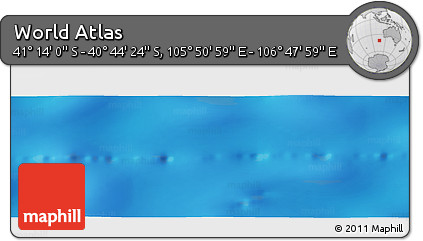 Physical Panoramic Map of the Area around 40° 59' 12" S, 106° 19' 29" E
