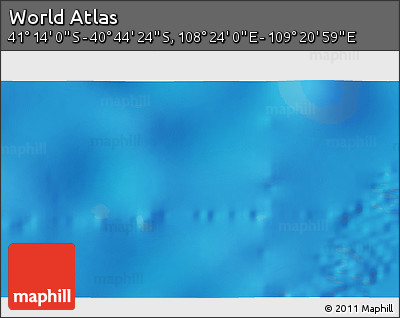 Physical 3D Map of the Area around 40° 59' 12" S, 108° 52' 30" E