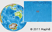 Physical Location Map of the area around 40° 59' 12" S, 108° 52' 30" E