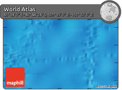 Physical Map of the Area around 40° 59' 12" S, 109° 43' 29" E