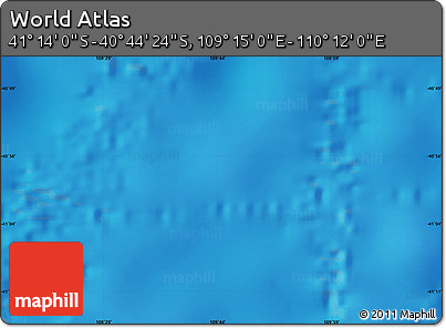 Physical Map of the Area around 40° 59' 12" S, 109° 43' 29" E