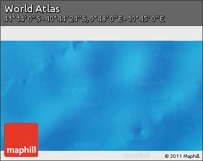 Physical 3D Map of the Area around 40° 59' 12" S, 10° 16' 30" E