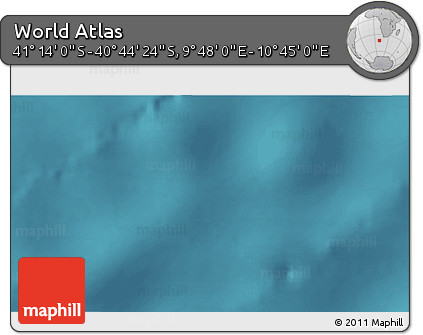 Satellite 3D Map of the Area around 40° 59' 12" S, 10° 16' 30" E