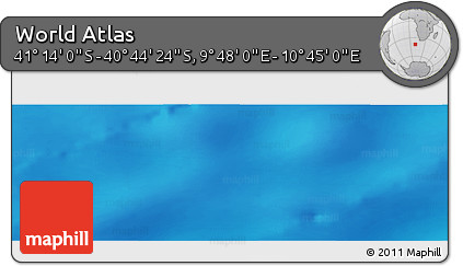 Physical Panoramic Map of the Area around 40° 59' 12" S, 10° 16' 30" E