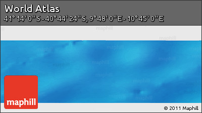 Physical Panoramic Map of the Area around 40° 59' 12" S, 10° 16' 30" E