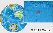 Physical Location Map of the area around 40° 59' 12" S, 110° 34' 29" E