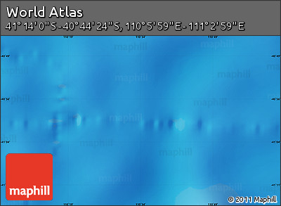 Physical Map of the Area around 40° 59' 12" S, 110° 34' 29" E