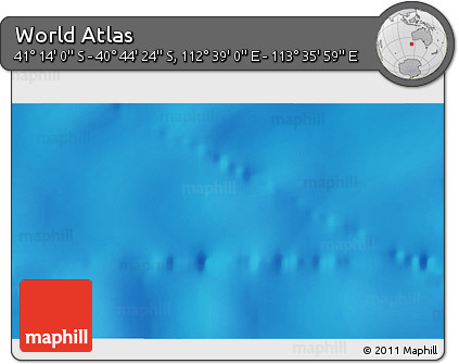 Shaded Relief 3D Map of the Area around 40° 59' 12" S, 113° 7' 30" E