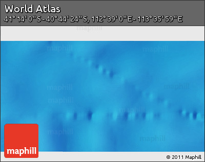 Shaded Relief 3D Map of the Area around 40° 59' 12" S, 113° 7' 30" E