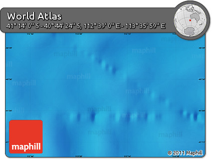 Physical Map of the Area around 40° 59' 12" S, 113° 7' 30" E