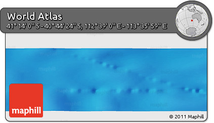 Physical Panoramic Map of the Area around 40° 59' 12" S, 113° 7' 30" E