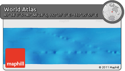 Shaded Relief Panoramic Map of the Area around 40° 59' 12" S, 113° 7' 30" E