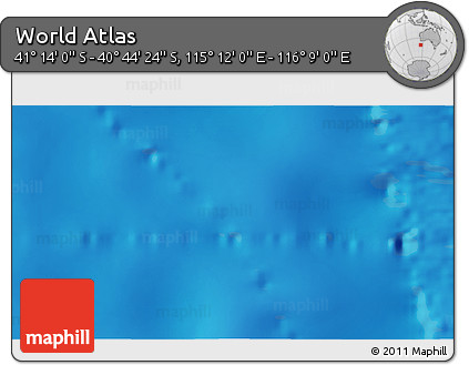 Physical 3D Map of the Area around 40° 59' 12" S, 115° 40' 30" E