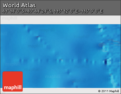 Physical 3D Map of the Area around 40° 59' 12" S, 115° 40' 30" E
