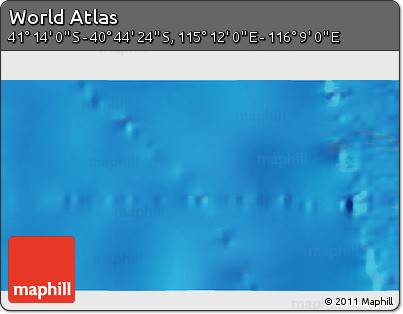 Physical 3D Map of the Area around 40° 59' 12" S, 115° 40' 30" E