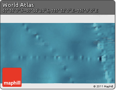 Satellite 3D Map of the Area around 40° 59' 12" S, 115° 40' 30" E